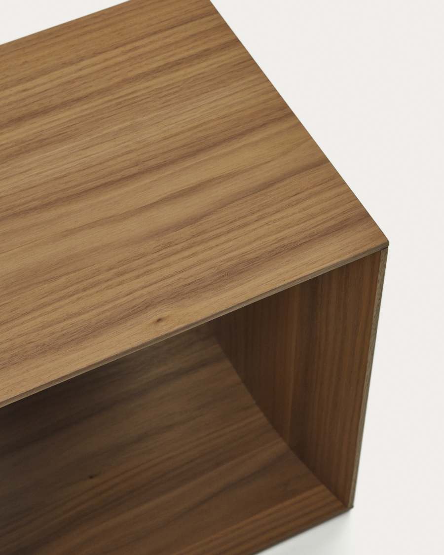 Litto small shelf module in walnut veneer, 34 x 38 cm