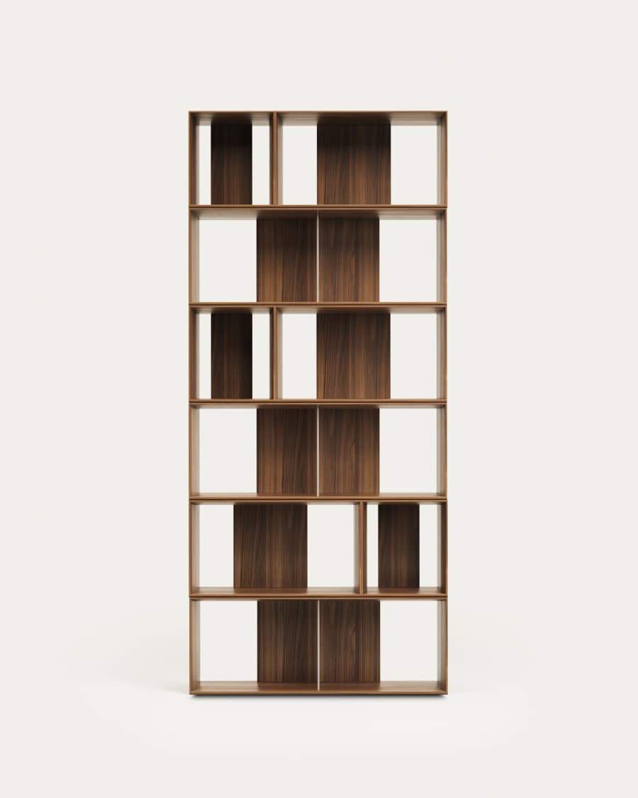 Set Litto di 9 ripiani modulari impiallacciati noce 202 x 114 cm