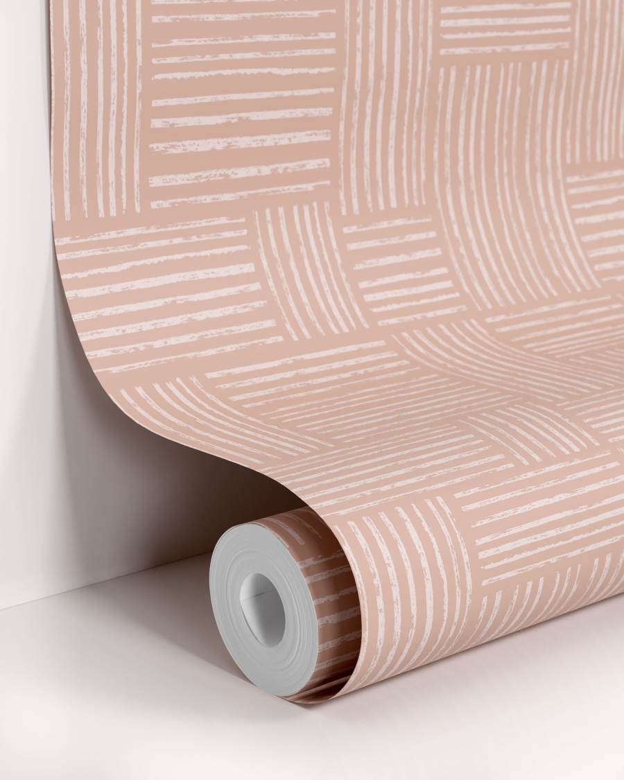 Trudy wallpaper with brown weave pattern, 10 x 0,53 m FSC MIX Credit