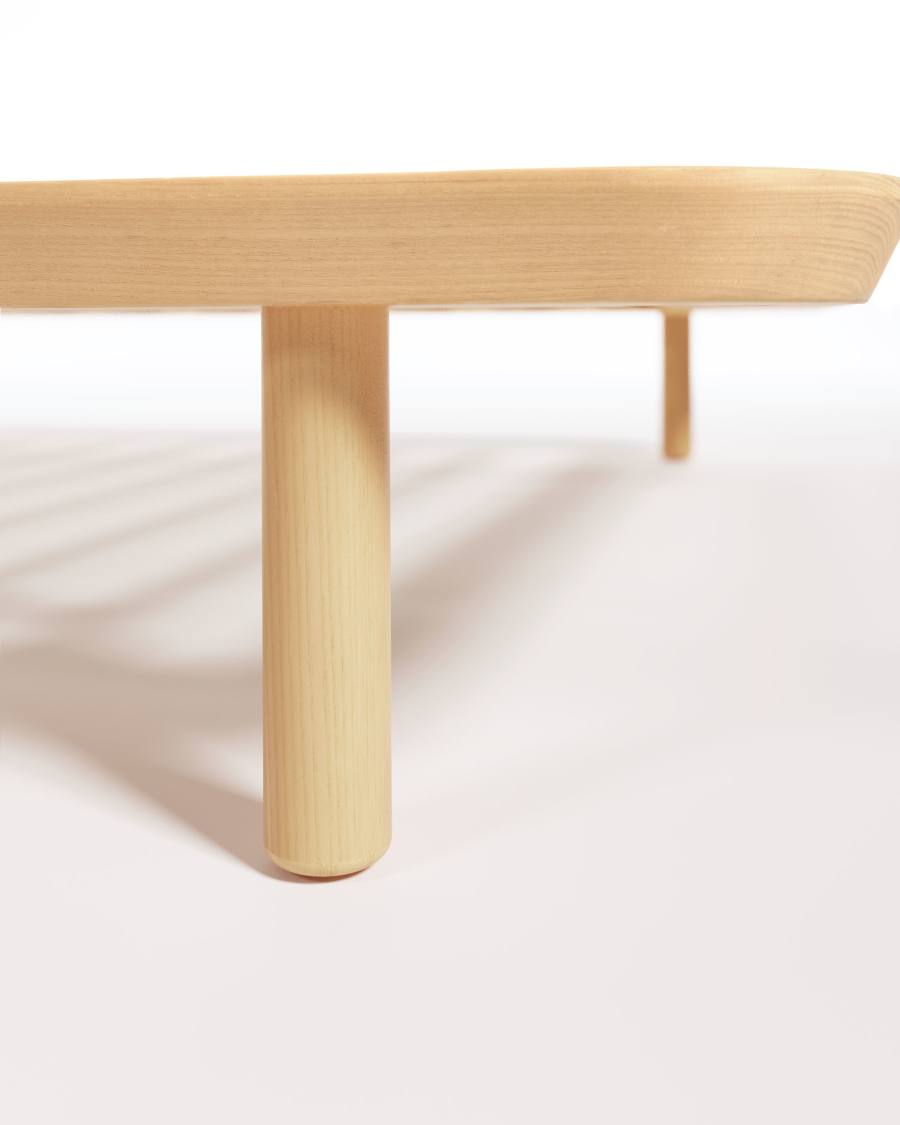 Lit Anielle en bois de frêne pour matelas de 180 x 200 cm