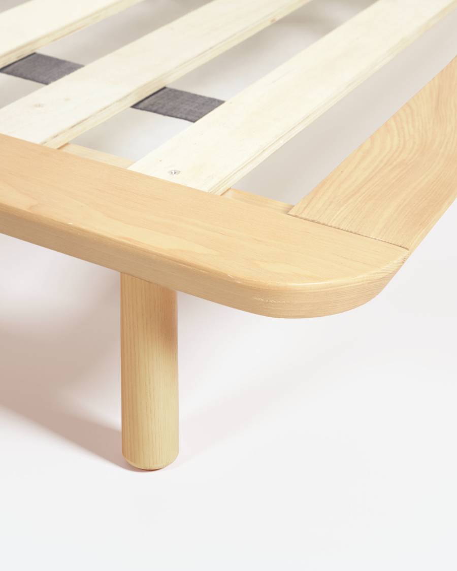Lit Anielle en bois de frêne pour matelas de 180 x 200 cm