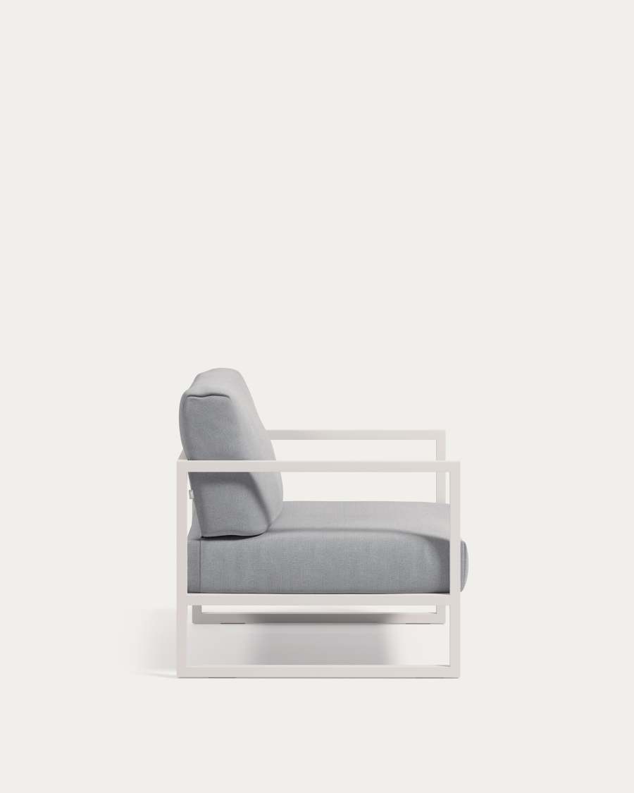 Poltrona 100% da esterno Comova blu ed alluminio bianco