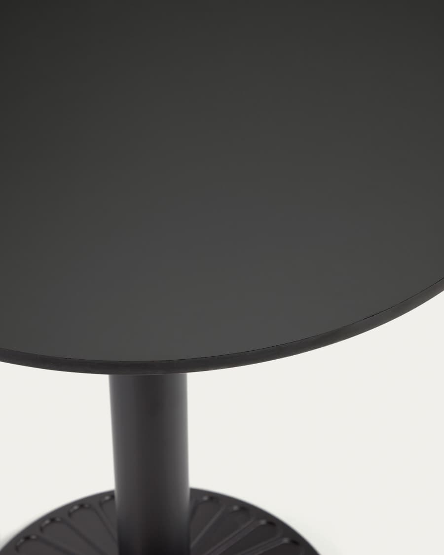 Tiaret round outdoor table top in black, Ø 68 cm