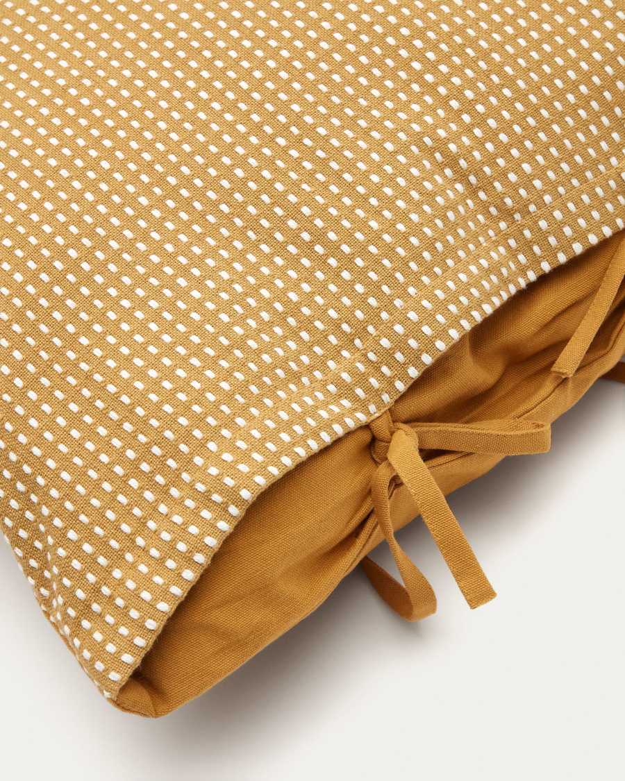 Coussin Trufa 100% coton avec point arrière jaune et blanc 40 x 60 cm