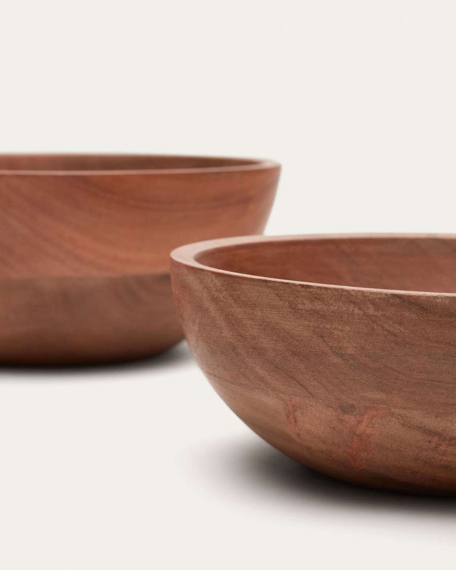Delci set of 2 acacia wood bowls
