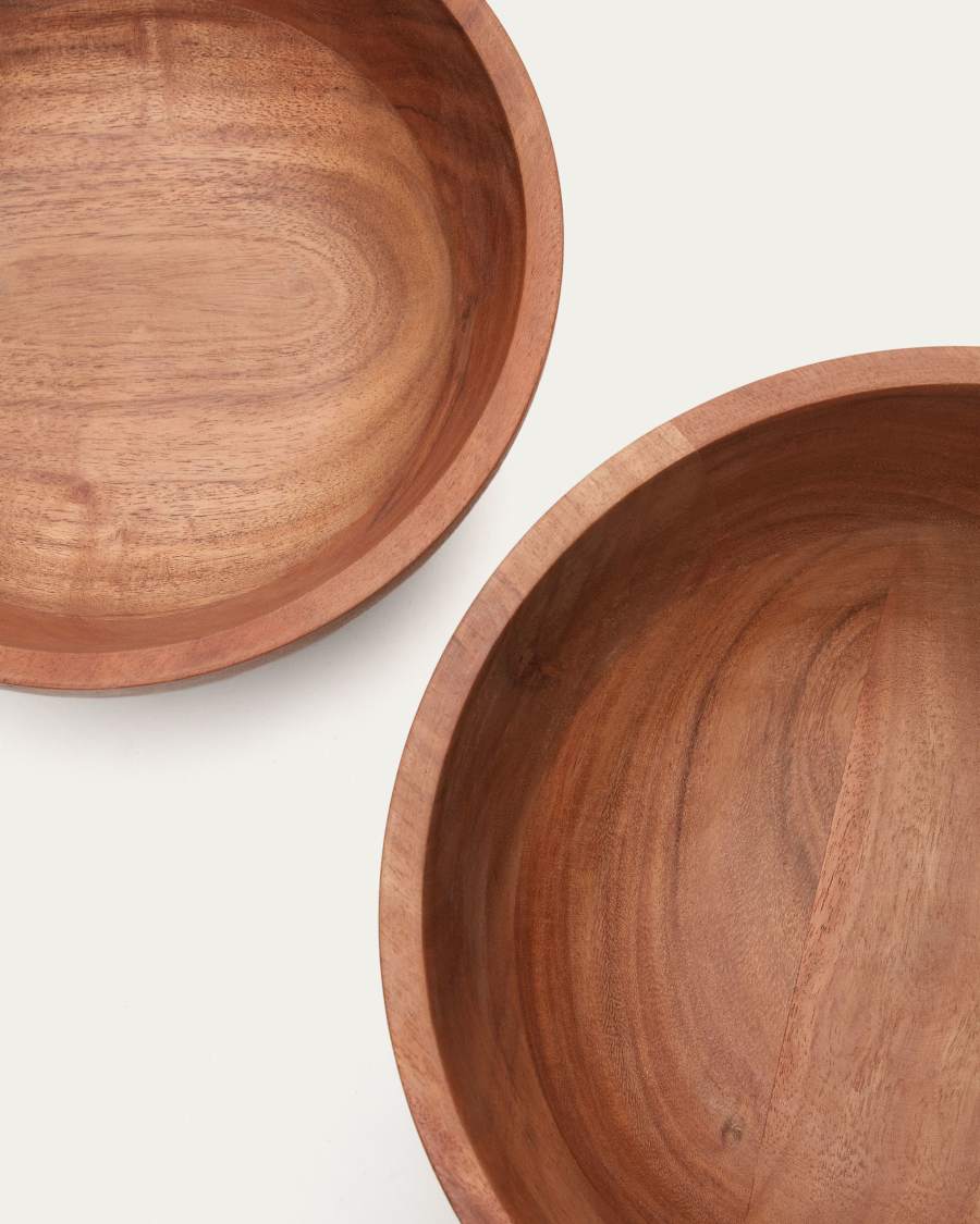 Delci set of 2 acacia wood bowls