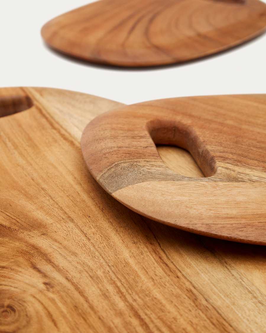 Llubi set of 3 solid acacia wood serving boards