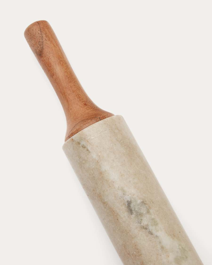 Marichie beige marble rolling pin