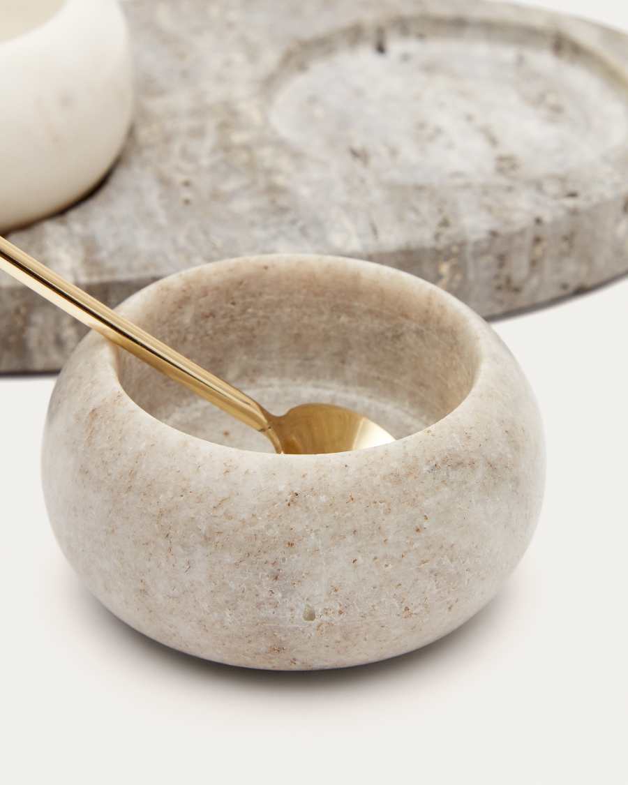 Marichie multi-coloured marble salt and pepper shaker with tray