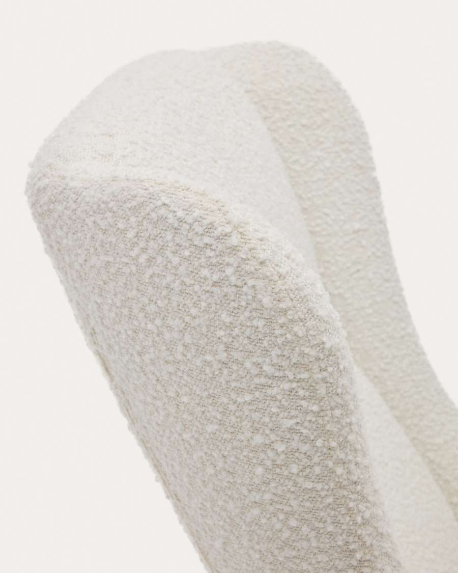 Maustin rocking chair in white bouclé with a black steel structure and beech wood