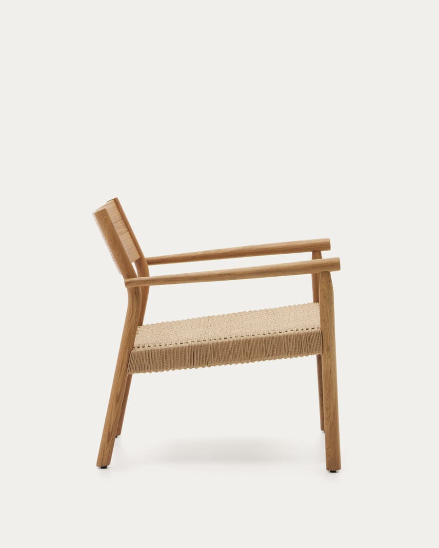 Yalia armchair in natural solid oak with  paper rope seat FSC 100%