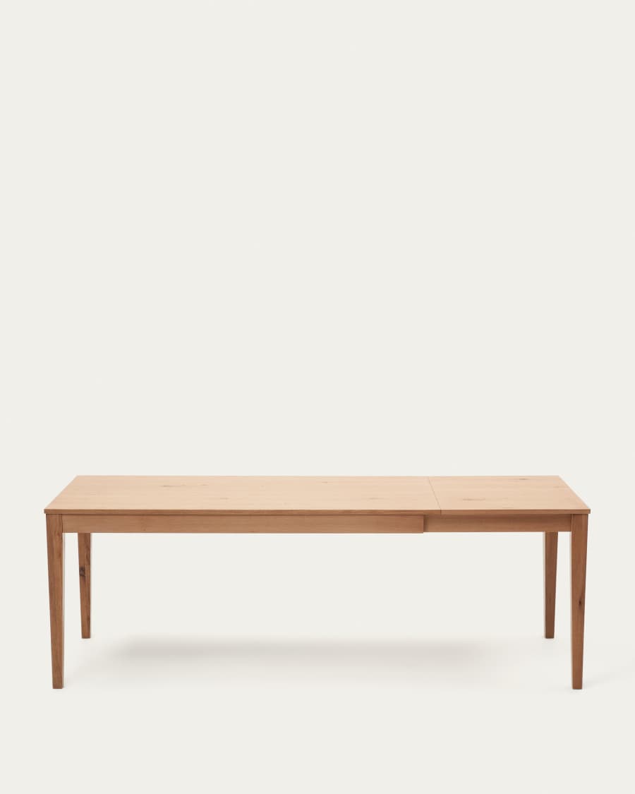 Yain extendable table with oak veneer and solid oak, 160 (220) x 80 cm