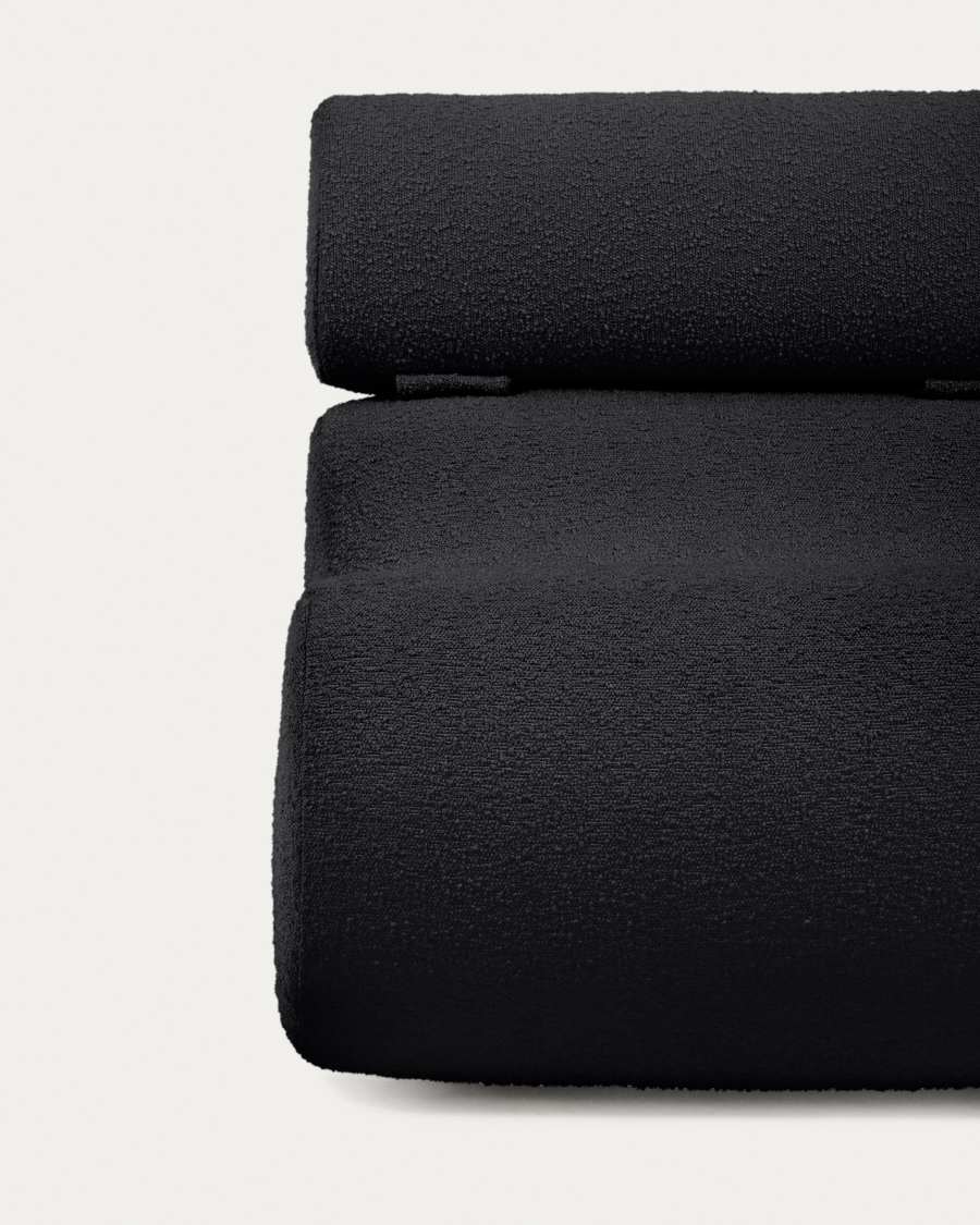 Club armchair in black bouclé