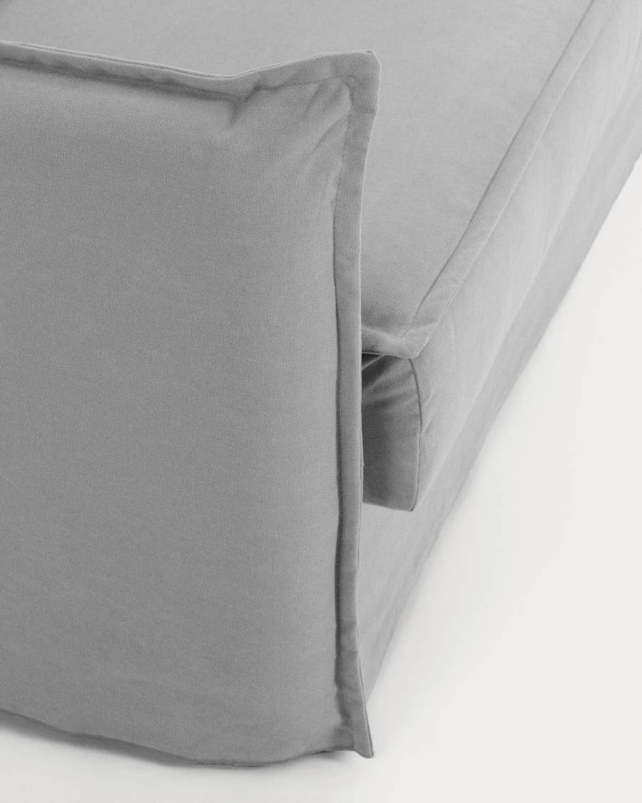 Samsa 2 seater polyurethane sofa bed in grey, 160cm