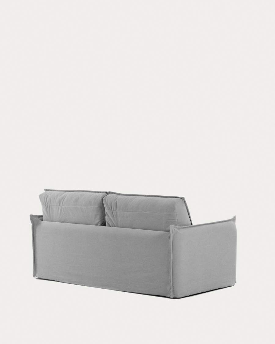 Samsa 2 seater polyurethane sofa bed in grey, 160cm
