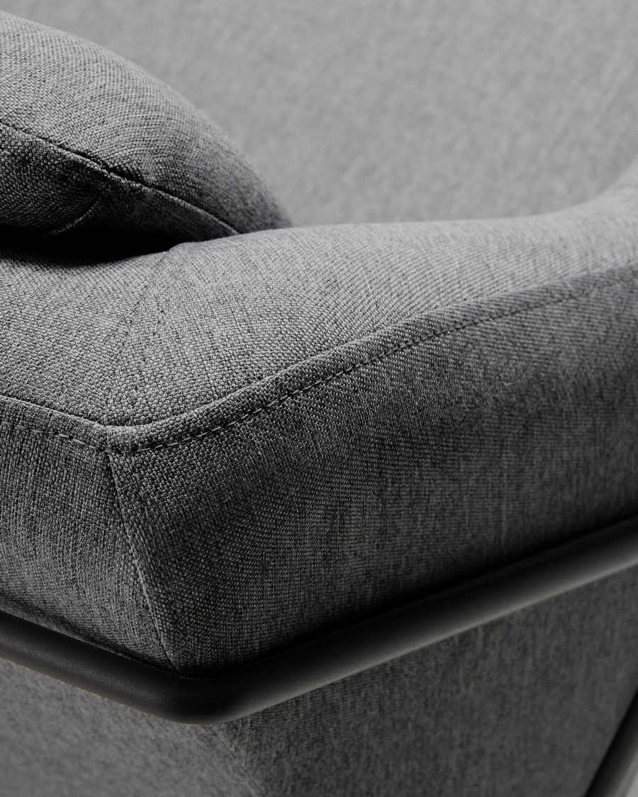 Brida 2 seater sofa in dark grey, 128 cm