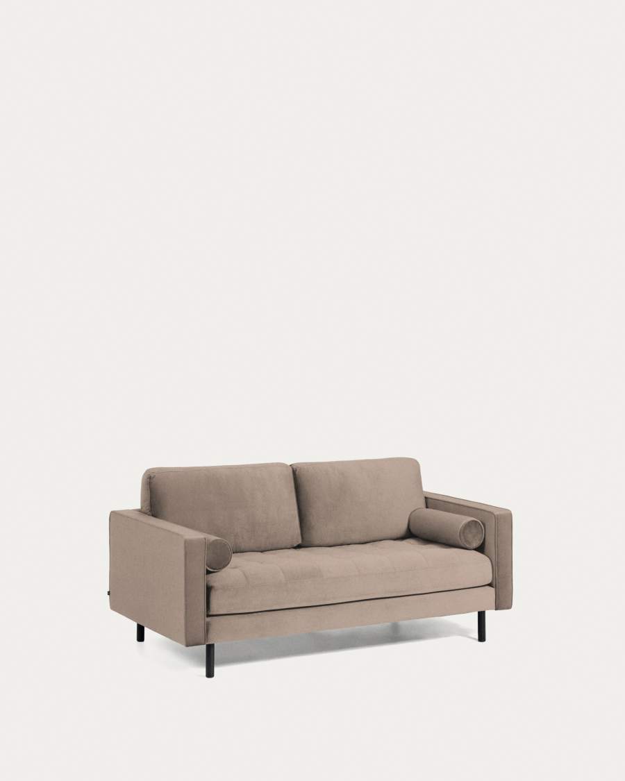 Debra 2 seater sofa in beige velvet, 182 cm
