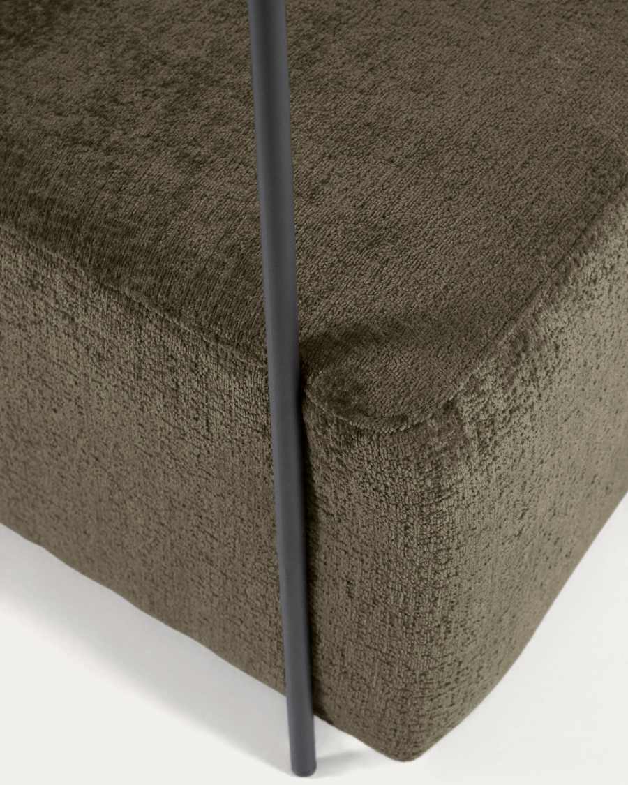 Fauteuil Gamer en chenille vert et métal peint noir