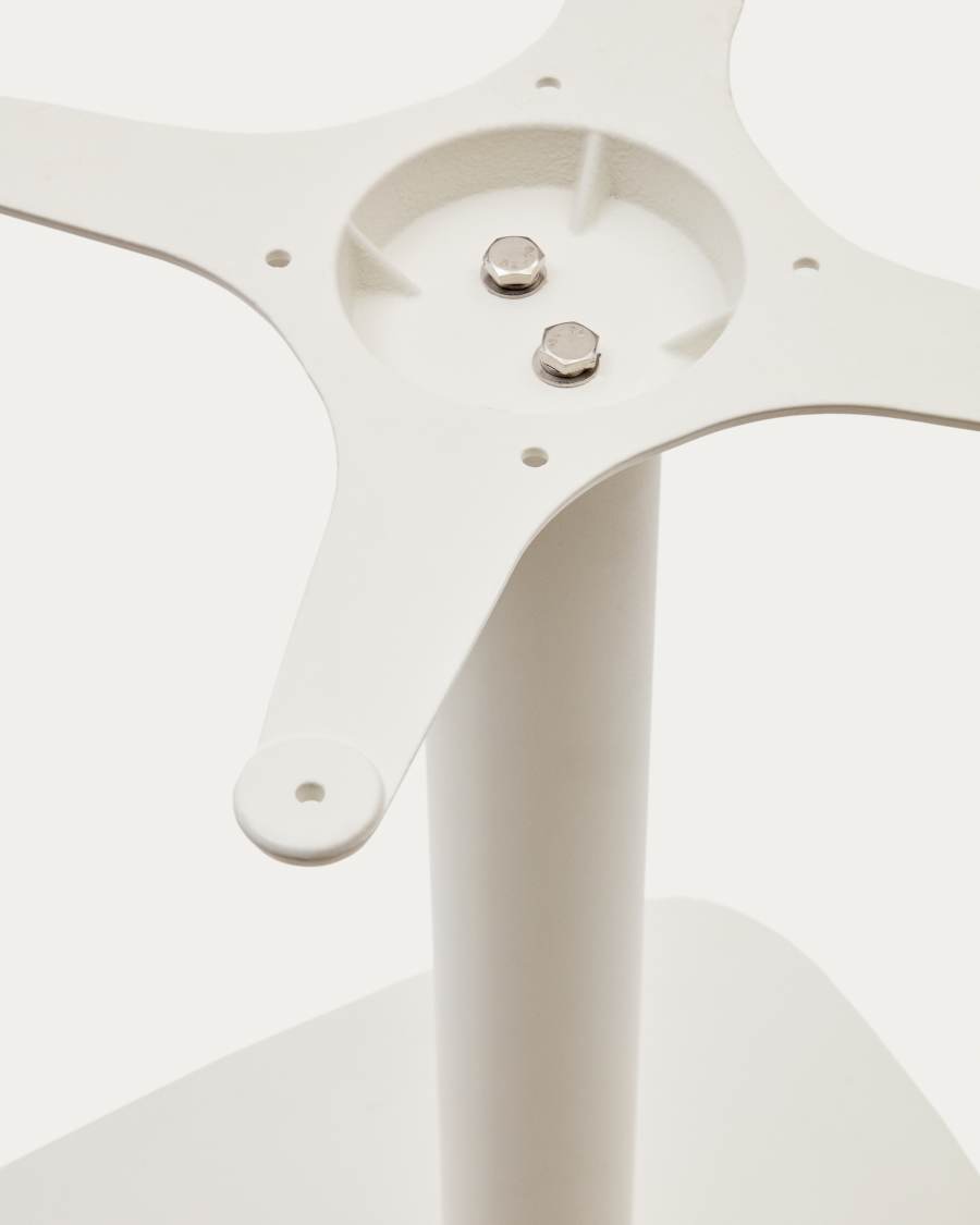 Dina high bar-table leg with square metal base in a painted white finish