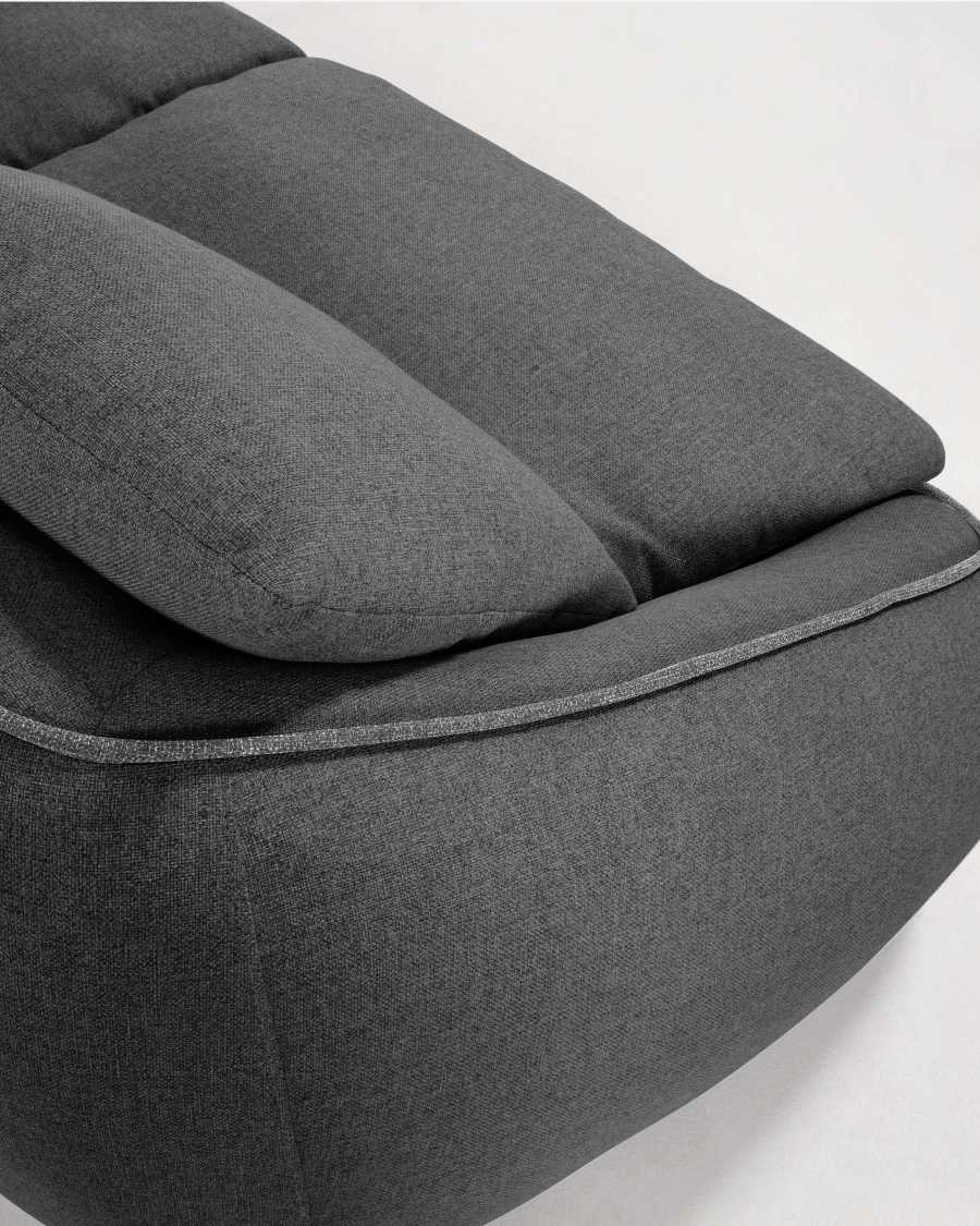 Safira 3-seater sofa in dark grey 220 cm