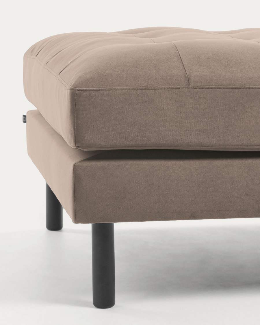 Samt Debra Pouf 80 x 80 cm, taupe