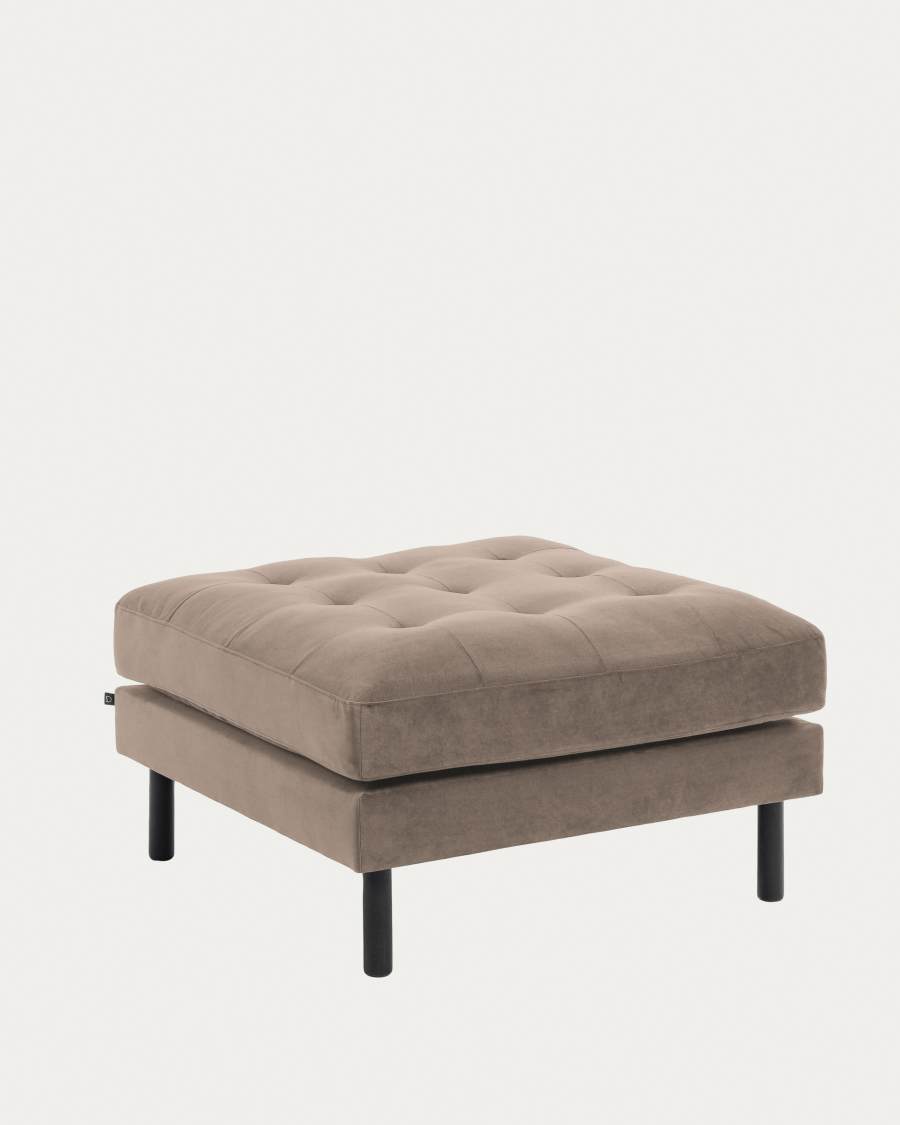 Samt Debra Pouf 80 x 80 cm, taupe