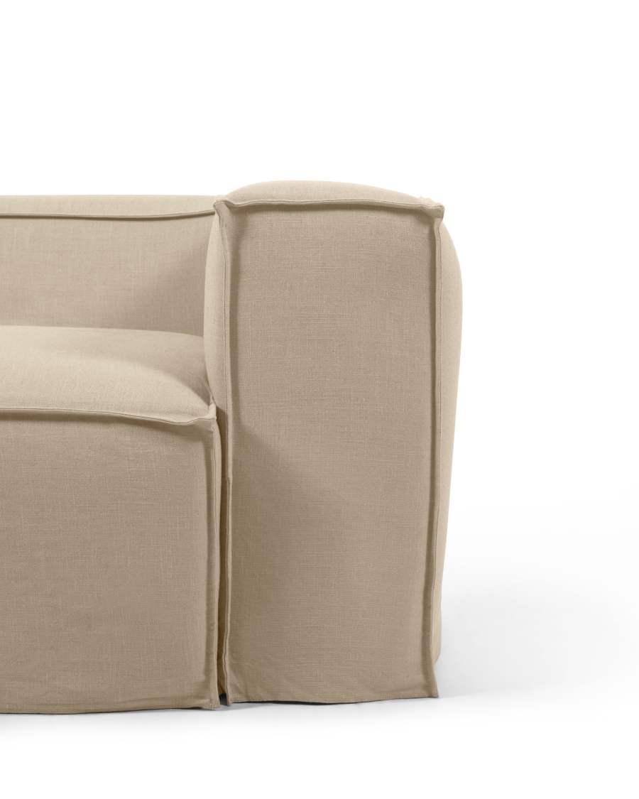 Blok 3 seater sofa in cover in beige linen