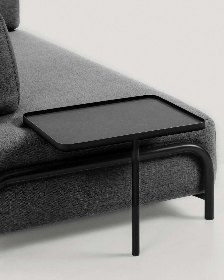 Compo 3 seater sofa with large tray in dark grey, 252 cm