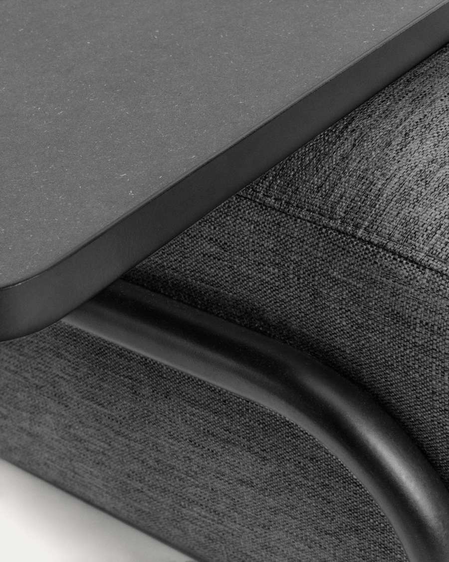 Compo 3 seater sofa with large tray in dark grey, 252 cm