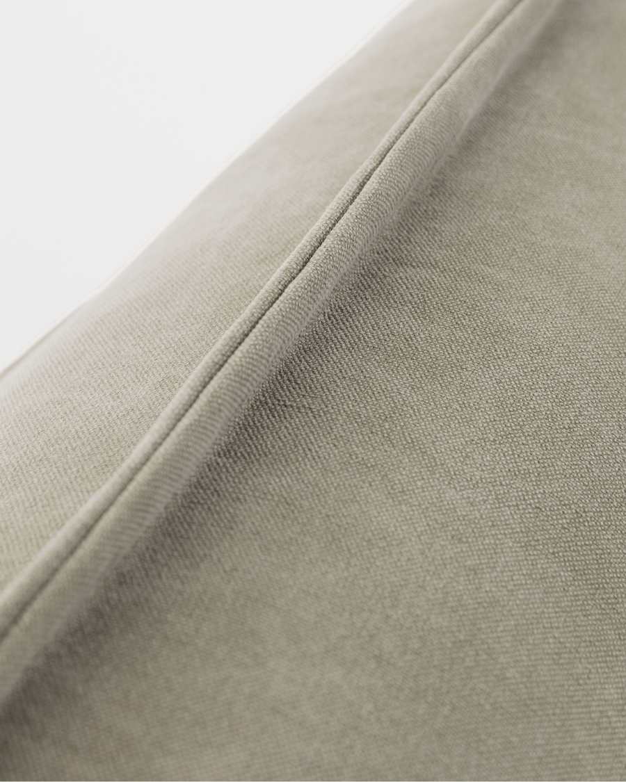 Eveline three-seater sofa bed in beige, wooden frame, 195 cm