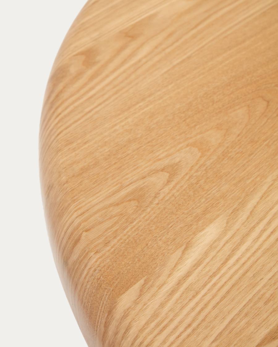 Mailen round table in ash wood veneer with natural finish, Ø 120 cm