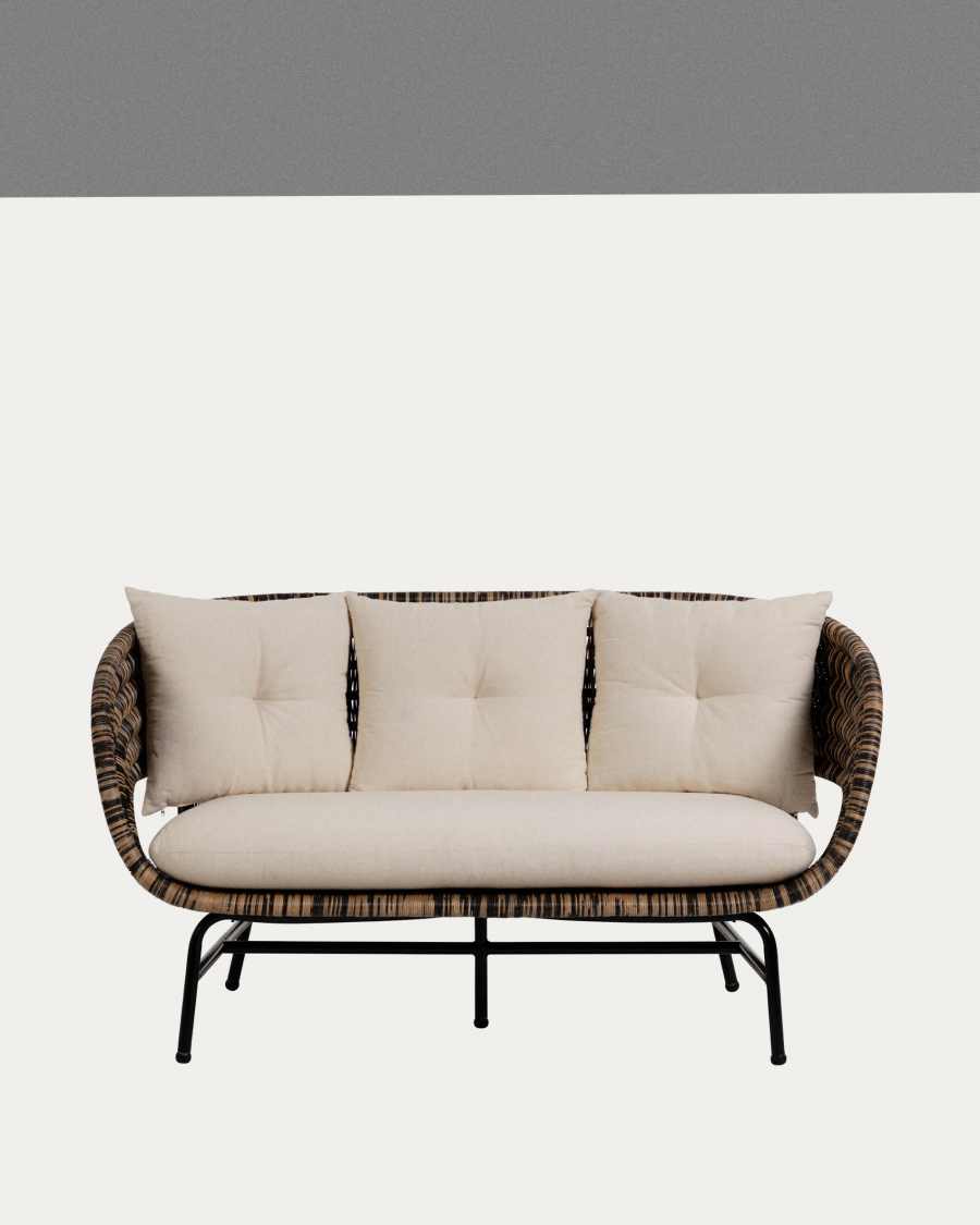 Lin 2 seater rattan sofa, 153 cm