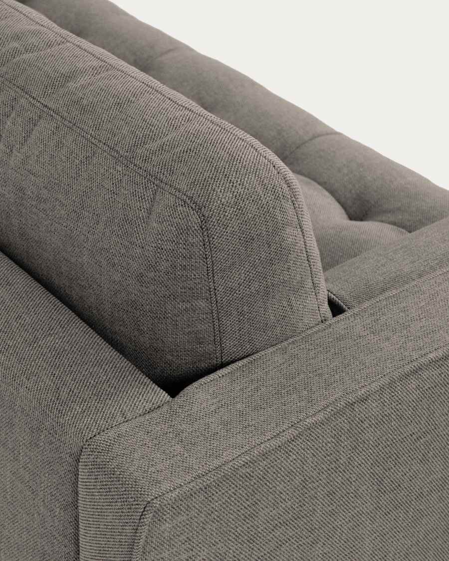 Debra 2-Sitzer Sofa mit Fußablage hellgrauer Samt 182 cm