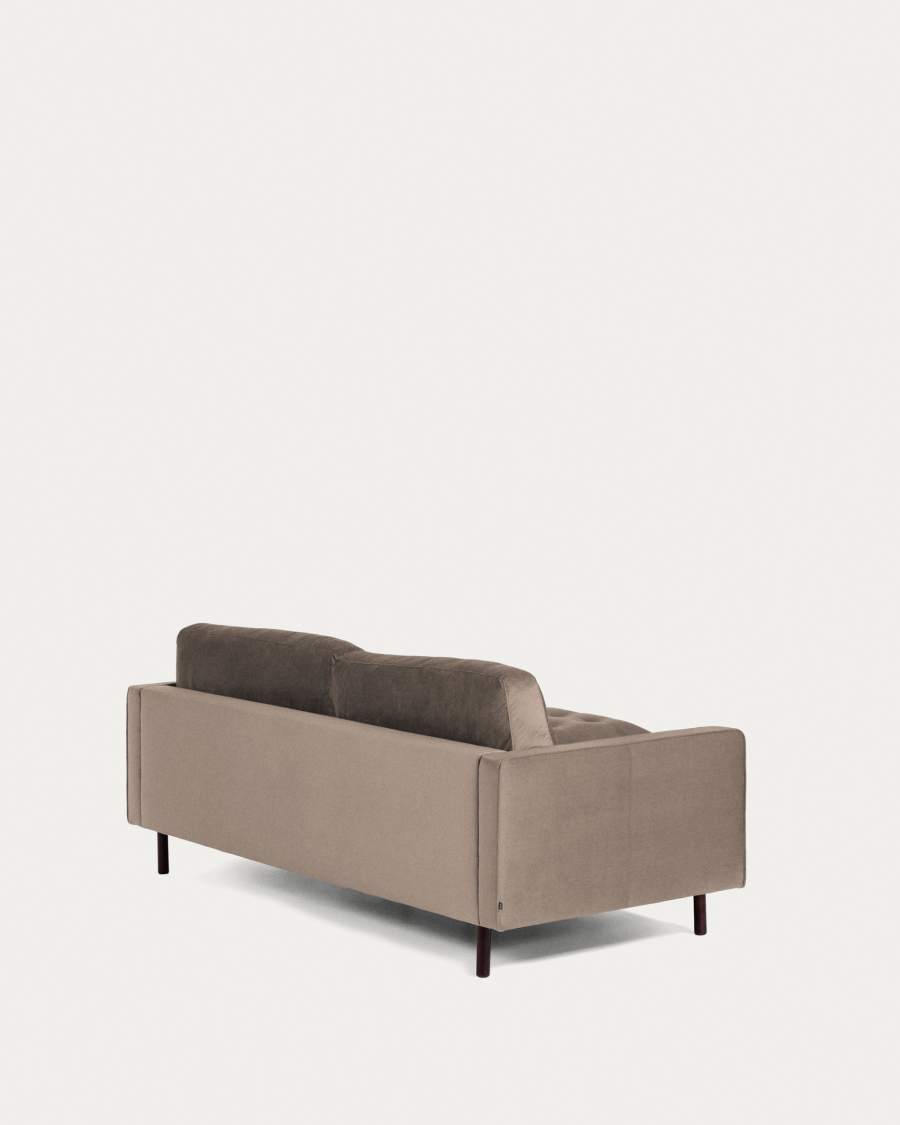 3θ καναπές με σκαμπό Debra, γκρι βελούδο, 222 εκ