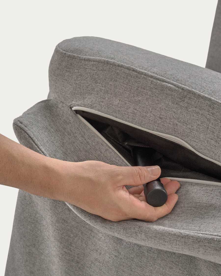 2θ καναπές-κρεβάτι Khina, ανοικτό γκρι, 105εκ