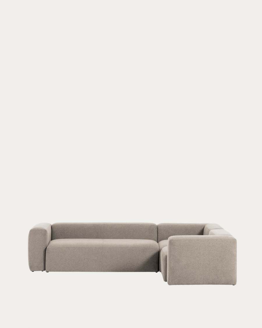 Blok 4 seater corner sofa in beige, 320 x 230 cm / 230 x 320 cm