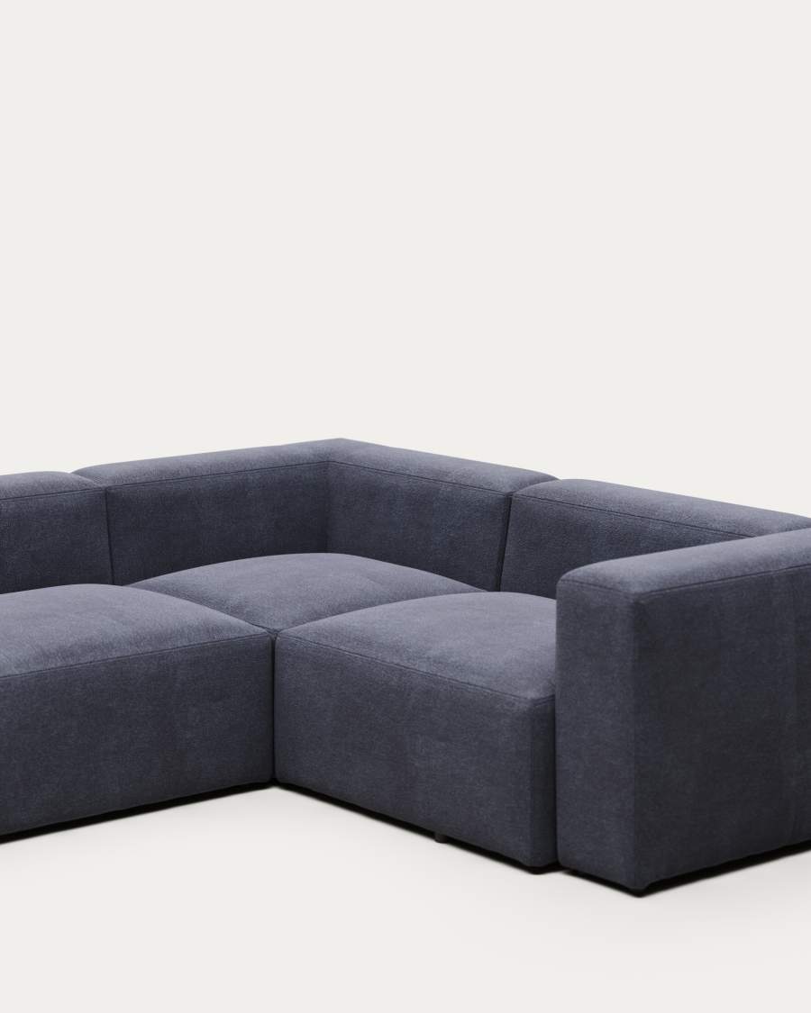 Blok 4 seater corner sofa in blue, 320 x 230 cm / 230 x 320 cm FR
