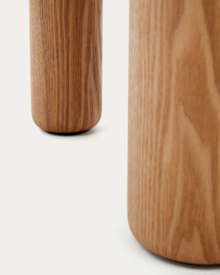 Mailen round table in ash wood veneer with natural finish, Ø 120 cm