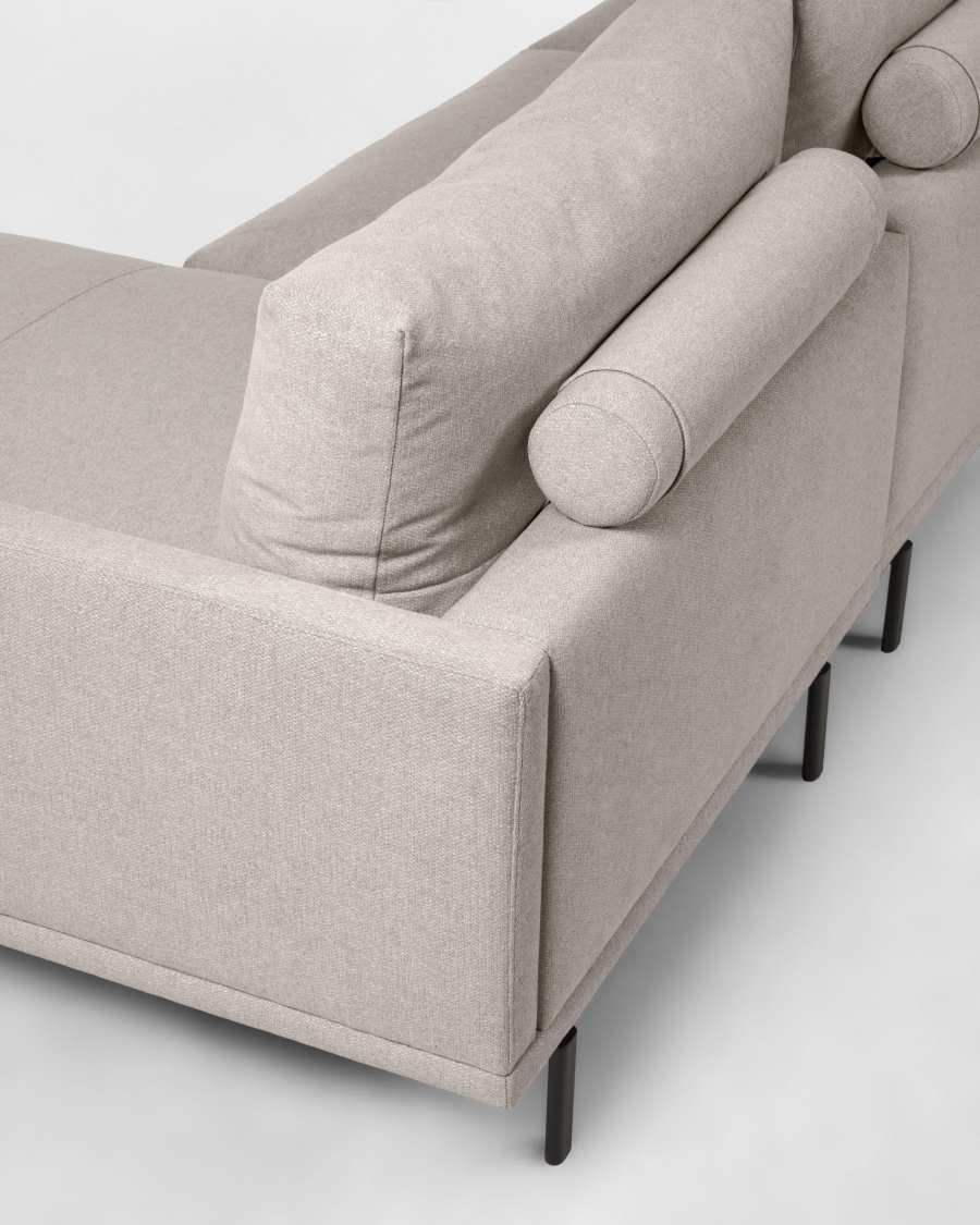 Galene 4-seater sofa with right-hand chaise longue in beige 314 cm