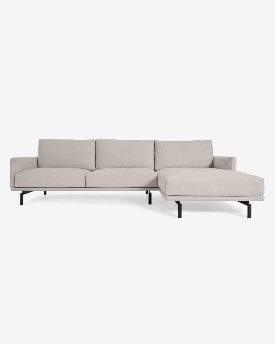 Galene 4-seater sofa with right-hand chaise longue in beige 314 cm