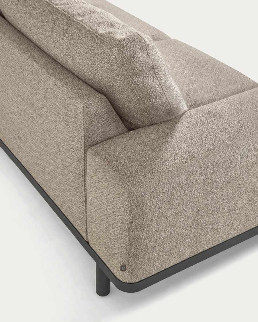 Noa 3 seater sofa in beige with dark finish legs, 230 cm