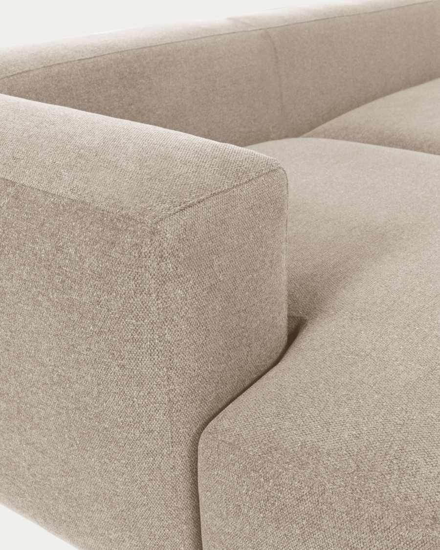 Blok 3-seater beige chenille left chaise longue sofa 300cm FSC Mix Credit