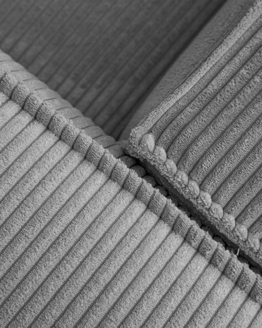 Blok 3 seater sofa with left side chaise longue in grey wide seam corduroy, 300 cm