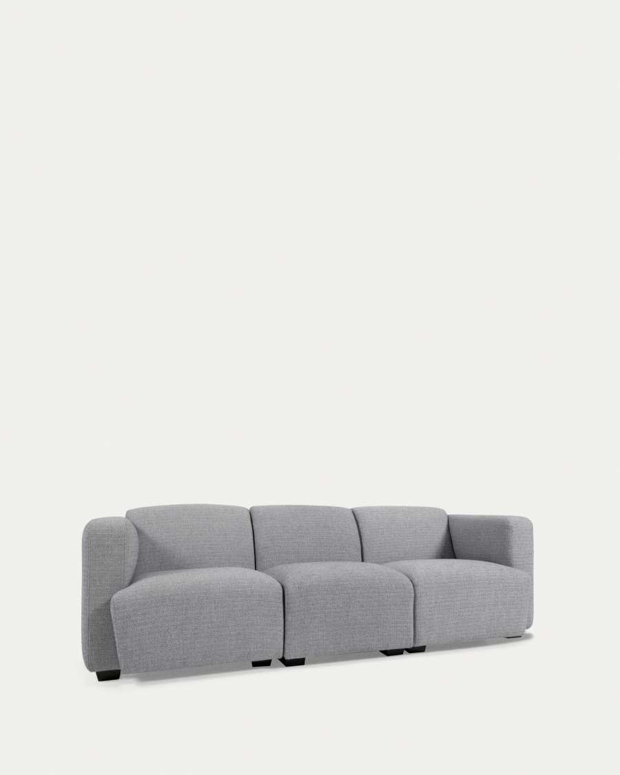 Legara 3 seater sofa in light grey, 222 cm