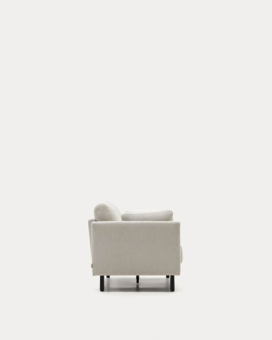 Gilma 2 seater sofa in chenille pearl with painted black finish legs, 170 cm