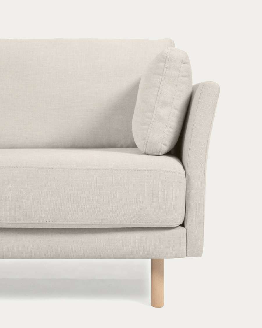 Canapé Gilma 2 places beige avec pieds finition naturelle 170 cm