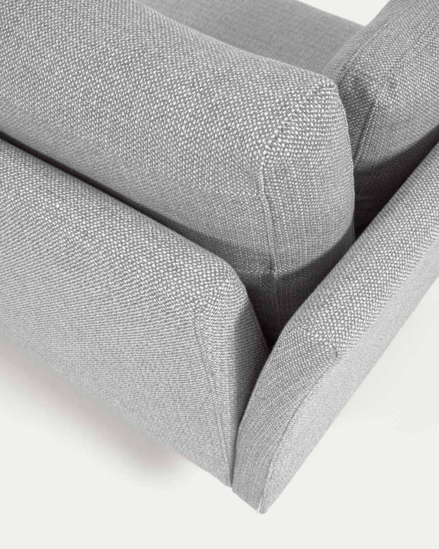 Gilma 2-Sitzer Sofa hellgrau mit Beinen naturfarben 170 cm