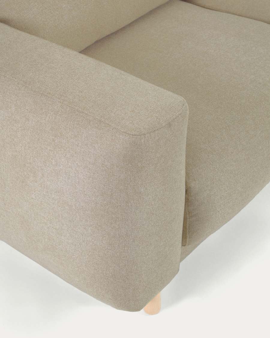 Singa 3 seater sofa with reclining headrest and extendable seat in beige 215 cm FSC Mix Credit