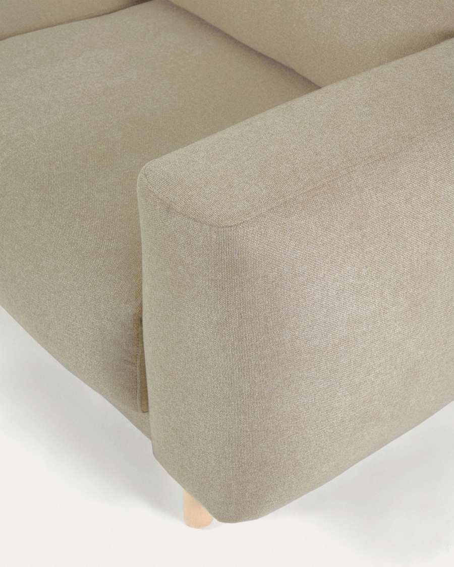 Sofá Singa 3 lugares com chaise longue esquerda, apoio de cabeça reclinável e assento extensível bege 296 cm FSC Mix Credit