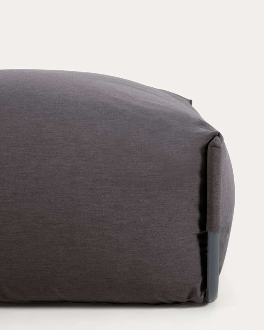 Square Pouf Modularsofa 100% outdoor dunkelgrau und schwarzes Aluminium 101 x 101 cm